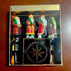 Christopher Radko Hand Painted “Home For The Holidays” Santa Cheese Pate Knives